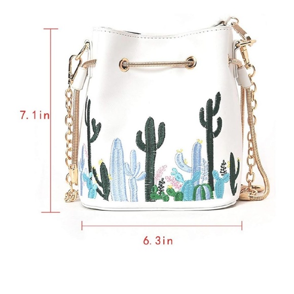 🖤 HP 🖤 White Cactus Print Bucket Bag - Picture 3 of 6